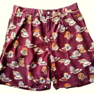 Polo Ralph Lauren Vintage Fedora Print Brown Shorts, W32